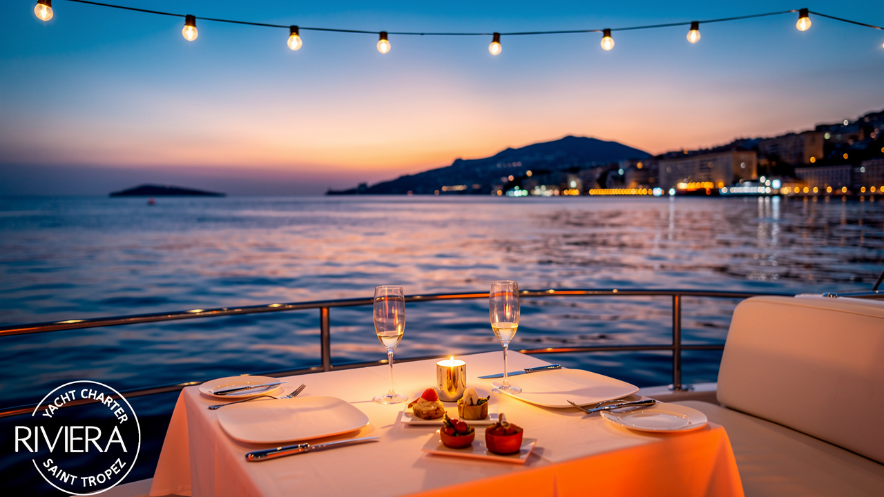 Sunset cruise aboard a yacht off Cannes